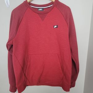 Nike Sportswear Optic Crew Pullover Sweatshirt Red Medium